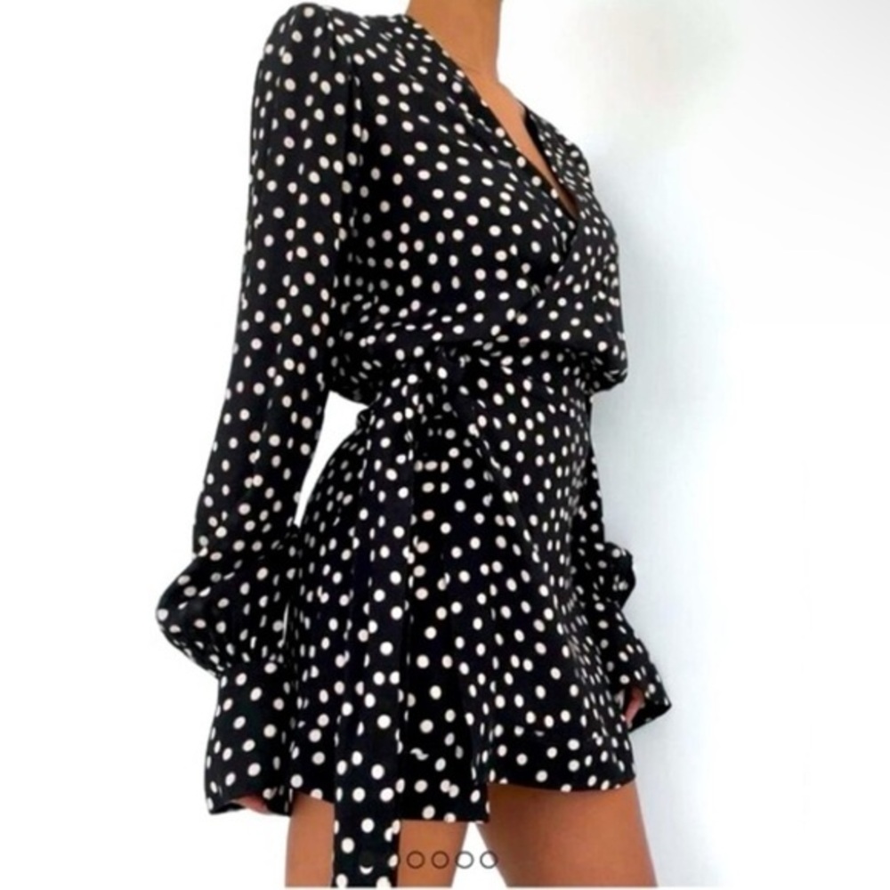 BOGO Rumored Black and White Polka Dot Mini Dress Sz XS